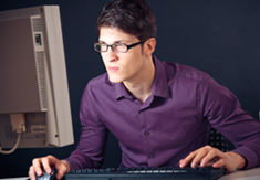 Picture of guy at computer
